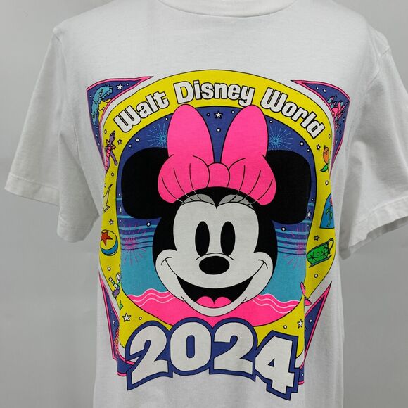 Walt Disney World T Shirt Womens S Small White Minnie Mouse 2024 Short Sleeve - Picture 3 of 9